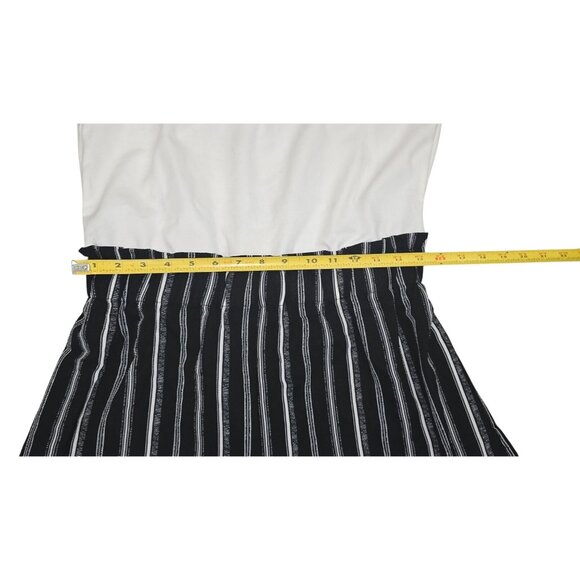 Polly & Esther Striped Black & White Sleeveless Romper With Adjustable Waist Tie - Picture 4 of 8